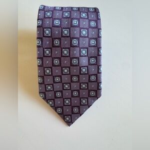 Daniel‎ De Fasson Studio 100% Silk Purple & Blue Geometric Men's Tie 60 inches